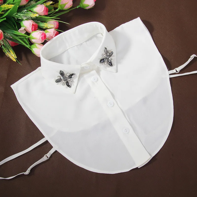 

Korean version women's shirt false collar aesthetic shirt collar fashion diamond pearl collar false collar clothing accessories