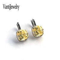 elegant moissanite earrings sterling 925 silver citrine for woman lady party birthday jewelry gift box free shipping