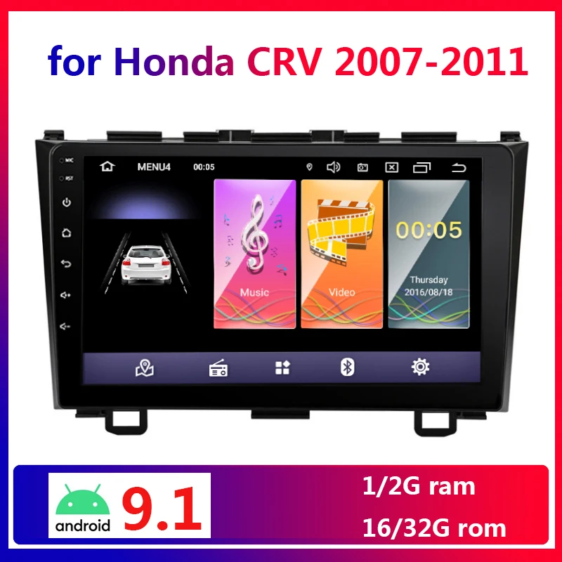 Автомагнитола 9 дюймов 2 Din Android 1 для Honda CRV 2007 2008 2009 2010 2011 мультимедийный аудио