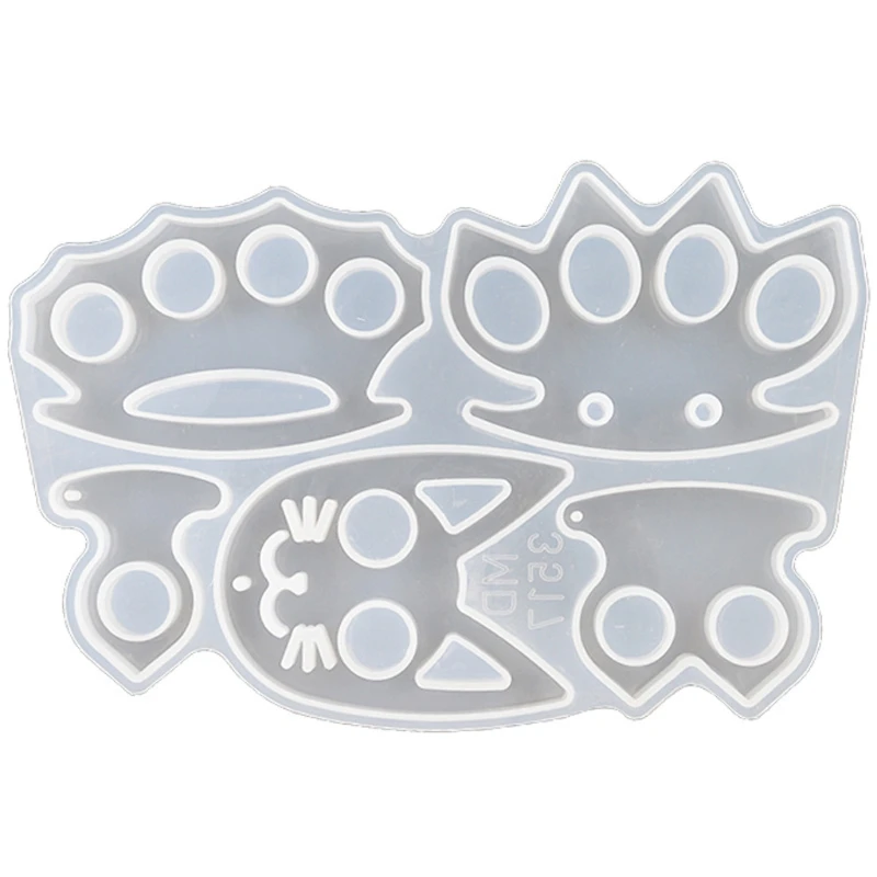 

Self-Defense Finger Keychain Epoxy Resin Mold Anti-Wolf Knuckles Keyring Mould 97QF