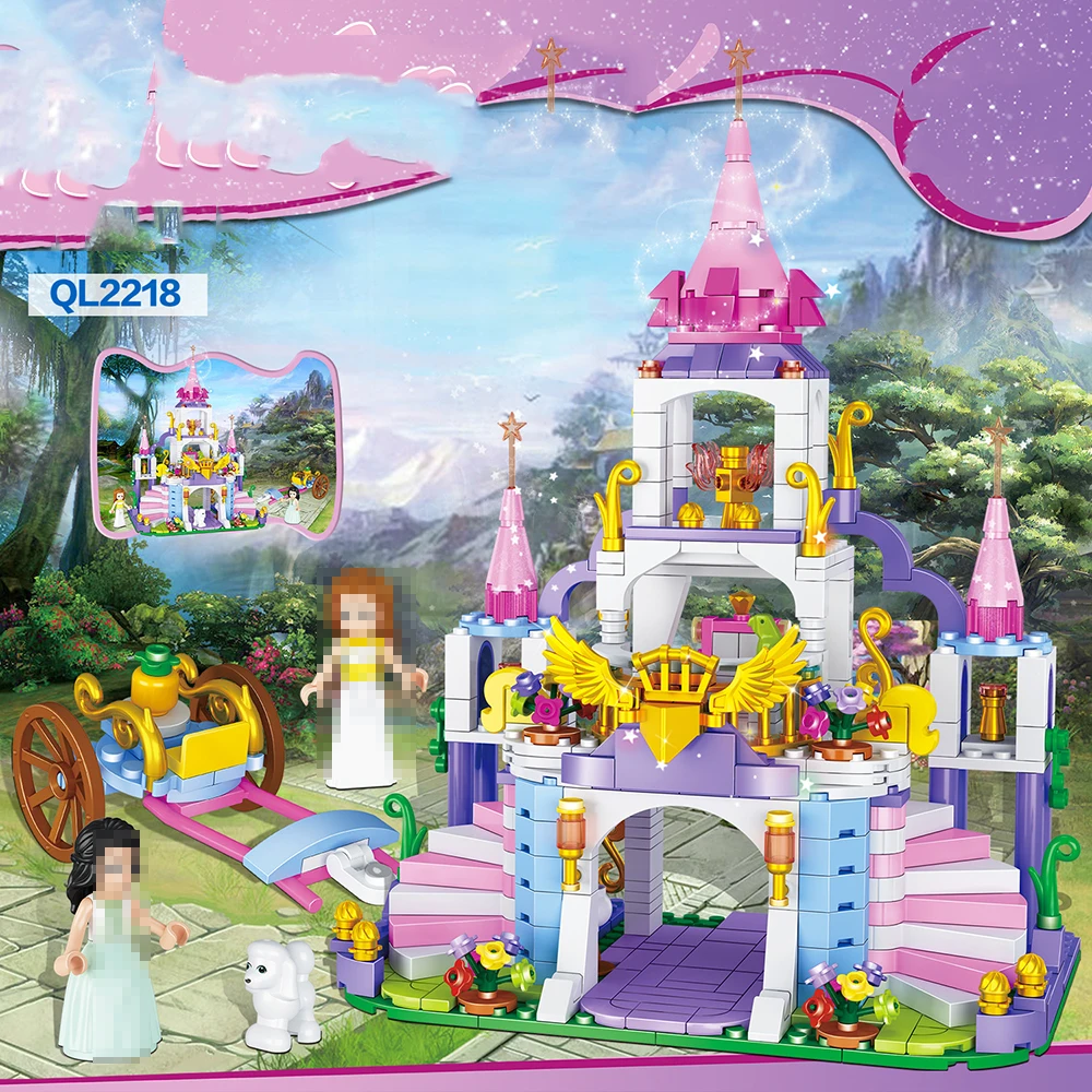 

500pcs friends girl royal wagon carriage princess queen magic castle building blocks Bricks Toy for Children Christmas gift