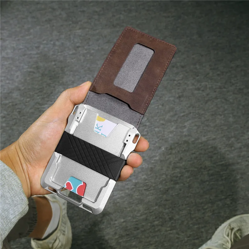 BISI GORO мужской и женский RFID кошелек ID Смарт-держатель для карт высокое качество чехол для визиток модный Алюминиевый футляр металлический чехол