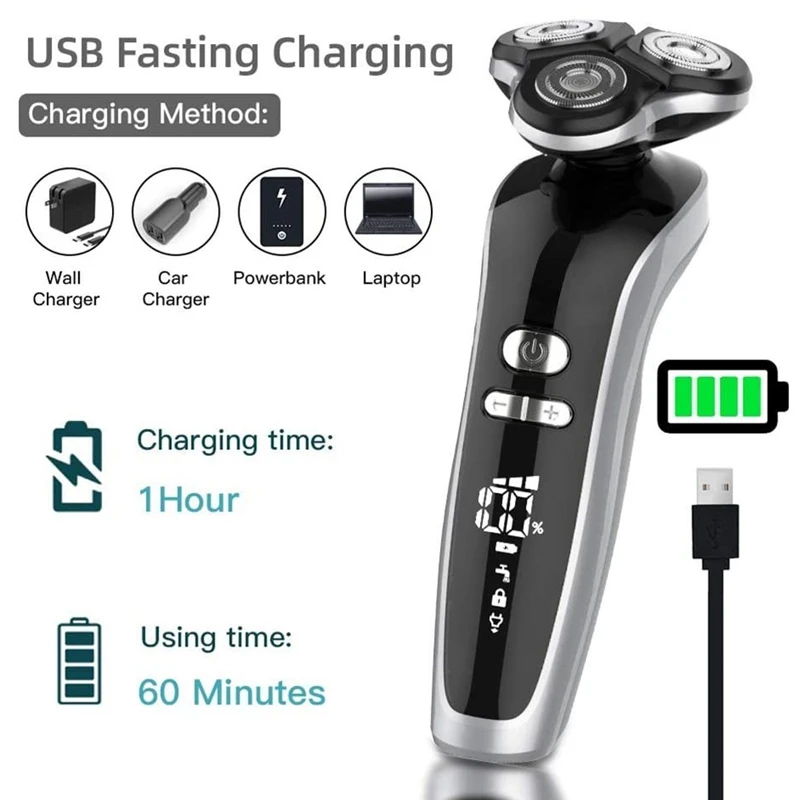 Новинка 3-скоростной бритвенный станок для мужчин триммер влажного и сухого