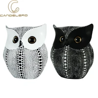 owl statue decor black small crafted figurines for home decor accents living room bedroom office decoration book shelf tv stand