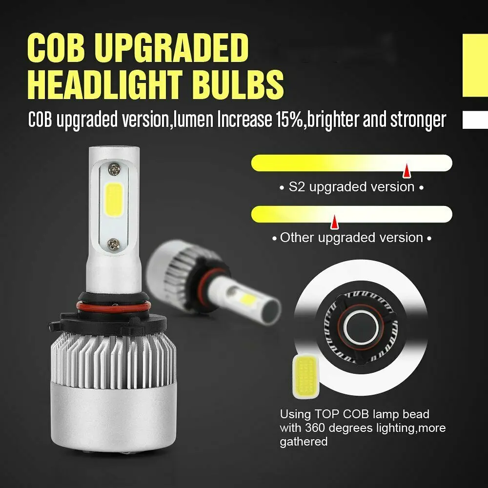 8000LM/Pair LED Headlight Bulbs 72W Auto Lights Car H7 H1 H13 H11 H4 9005 9006 Styling Lamp 6500K led fog light | Автомобили и
