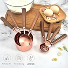 Кухонный мерный стакан из нержавеющей стали, медное покрытие, розовое золото, набор инструментов для выпечки мерные стаканы ложка