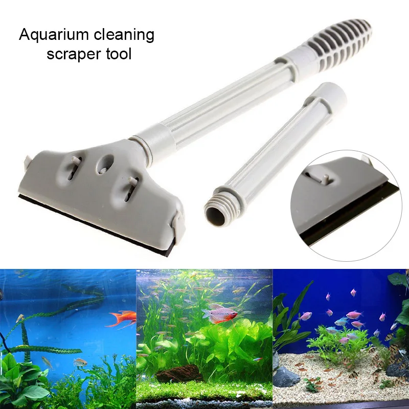

Aquarium Cleaner Cleaning Brush Portable Scraper Utility Stainless Steel Rubber Scraper Suitable for Cleaning Fish Tank TB