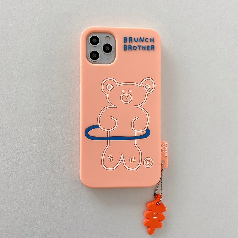 

Cartoon Cute Bear 360 Full Back Cover For iPhone 12 Mini 11 Pro Max XS MAX X XR 8 7 6 Plus SE 2020 TPU Soft Silicone Phone Cases