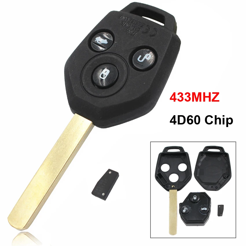 3 кнопки дистанционного управления автомобильный смарт ключ брелок 433 МГц 4D60 чип