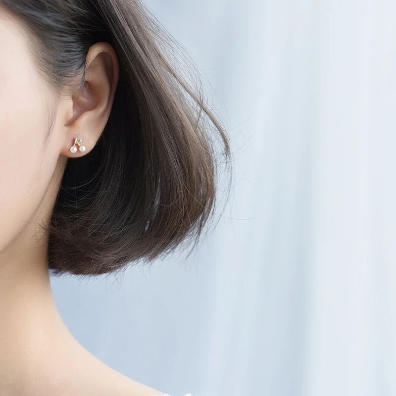 Colusiwei жемчужные серьги гвоздики для женщин Настоящее серебро 925 проба белый