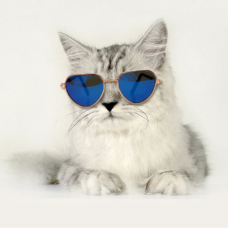 

Pet Product Lovely Vintage Round Cat Sunglasses Reflection Eye wear glasses For Small Dog Cat Pet Photos Sunglasses Props óculos