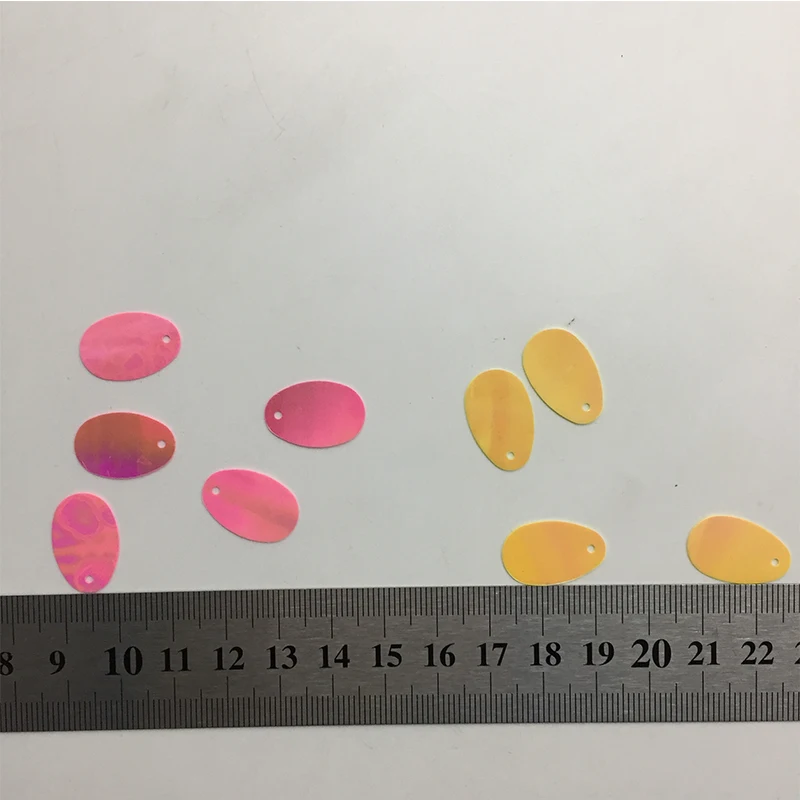 Большие овальные пайетки в форме яйца плоские из ПВХ с боковым отверстием одежда