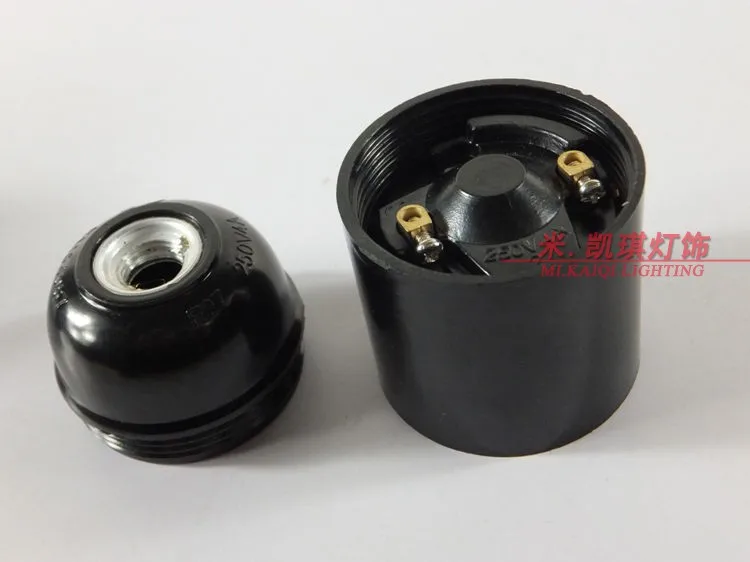 5 шт. основа лампы E27 Черный бакелитовый самоблокирующийся винтовой держатель