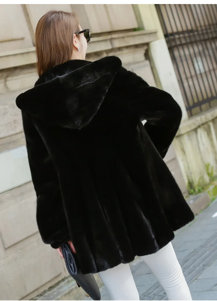 Mink Coats Women Real Genuine Mink Fur Coats For Women 2021 Winter Jackets Black Long Plus Size Real Mink Fur Women Clothes enlarge