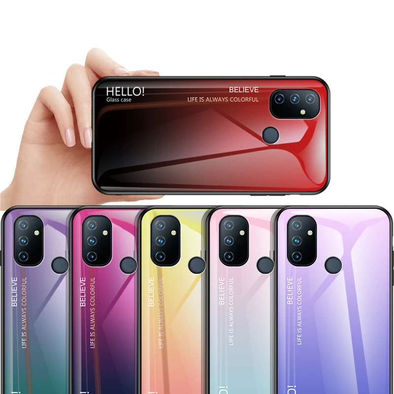 

Защитный чехол для OnePlus 6, 6T, Nord N100, N10, Nord N100, N10, Nord N100, Nord N100, Nord N100, N10 чехлы с закаленным стеклом, с градиентом, 5G
