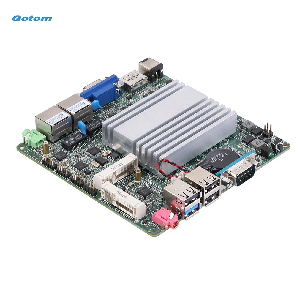 Материнская плата Qotom Mini ITX с встроенным процессором Bay Trail четырехъядерный