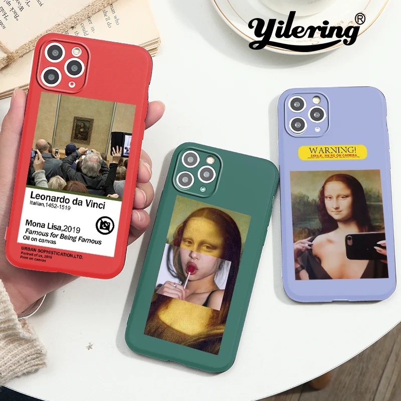

Funny Photo Mona Lisa Phone Cases for IPhone 12 11 Pro XS Max XR X Mini Case for IPhone 7 8 Plus SE 2020 Soft Cover Phone Case
