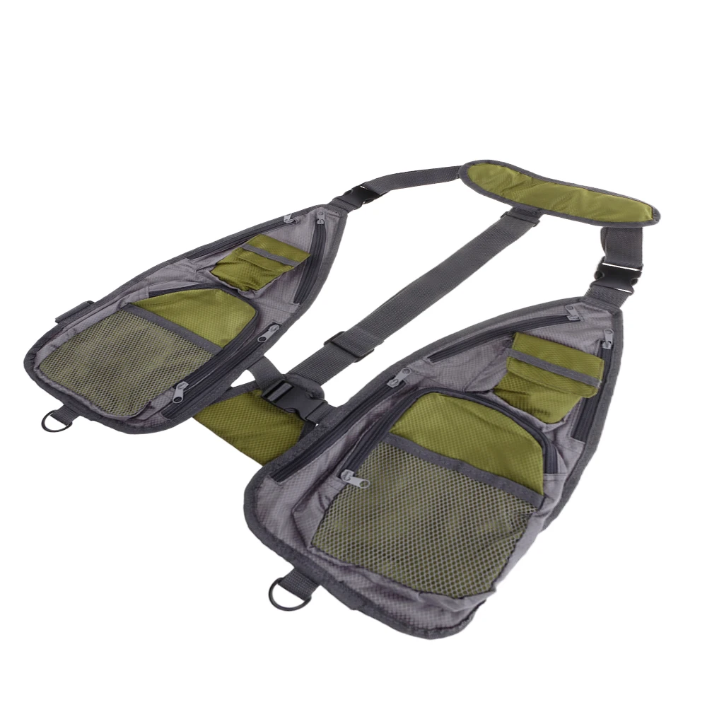 Multi-pocket Fly Fishing Vest Adjustable Chest Mesh Bag Pack Outdoors | Vests