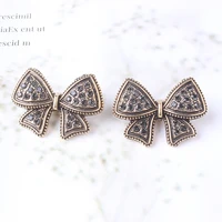 5pcslot alloy creative rhinestone gold bow pendant button ornaments jewelry earrings choker hair bag diy jewelry accessories
