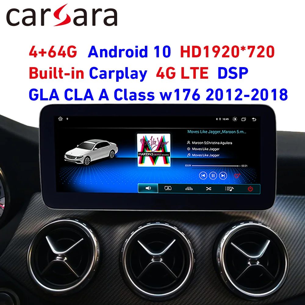 Сенсорный экран 10 25 дюйма для CLA GLA A Class W176 2013 2018 навигация Встроенный адаптер carplay