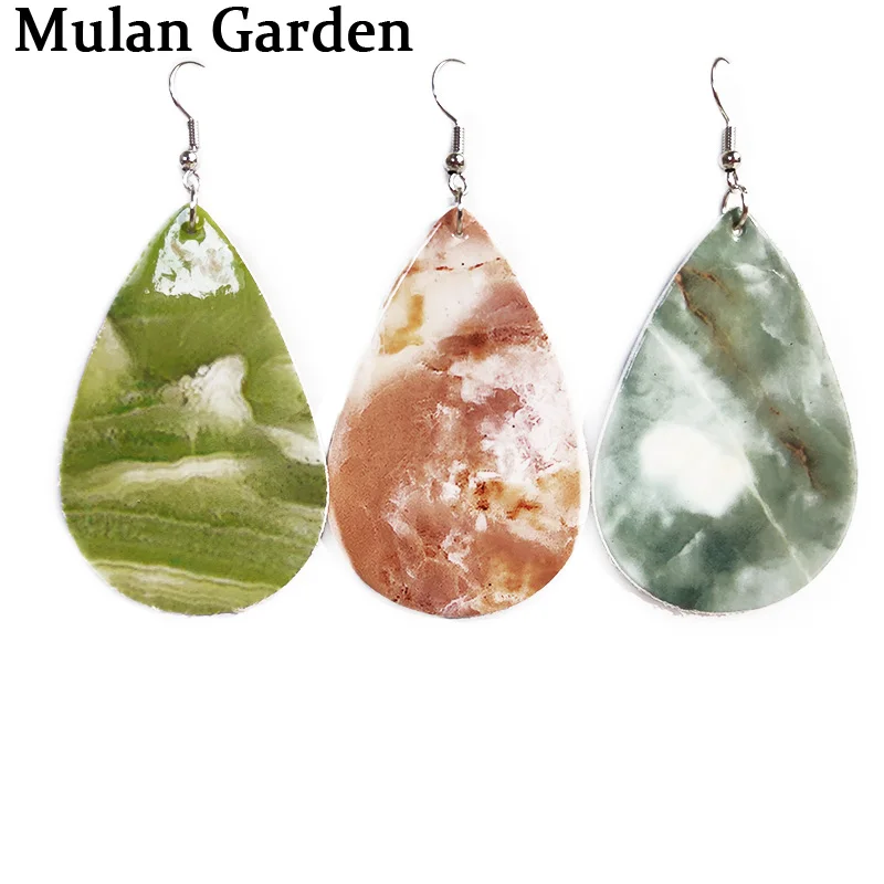 M & G креативные акварельные окрашенные медные серьги из искусственной кожи капли