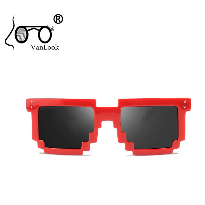 Солнцезащитные очки пиксельные для женщин и мужчин модные глянцевые черные