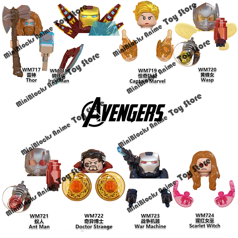 

WM6063 Disney Movie TV Avengers Building Blocks Single Sale Series Bricks Action Figures Educational Toys For Children Gifts