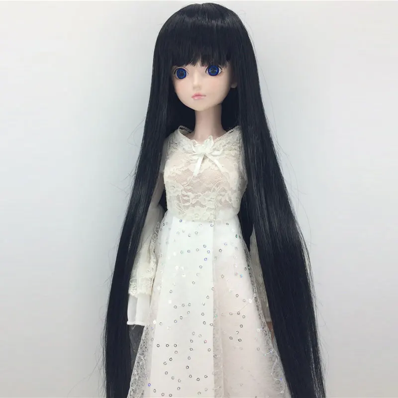 1/3 1/4 1/6 1/8 Bjd SD парик длинные черные волосы высокая температура провод BJD для куклы