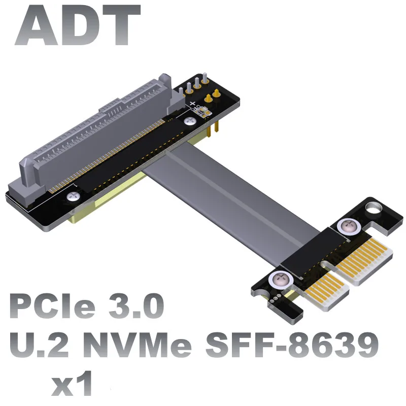 

PCIE 1X Converter U.2 Interface U2 to PCI-E 3.0 x1 SFF-8639 NVMe Solid State Extension Data Cable Gen3 Flexible Flat Cable Ssd