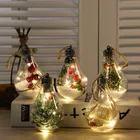 Светодиодный Прозрачный Рождественский шар, Рождественское украшение, креативная имитация светильник почки, украшение для рождественской елки, подвесной пластиковый шар
