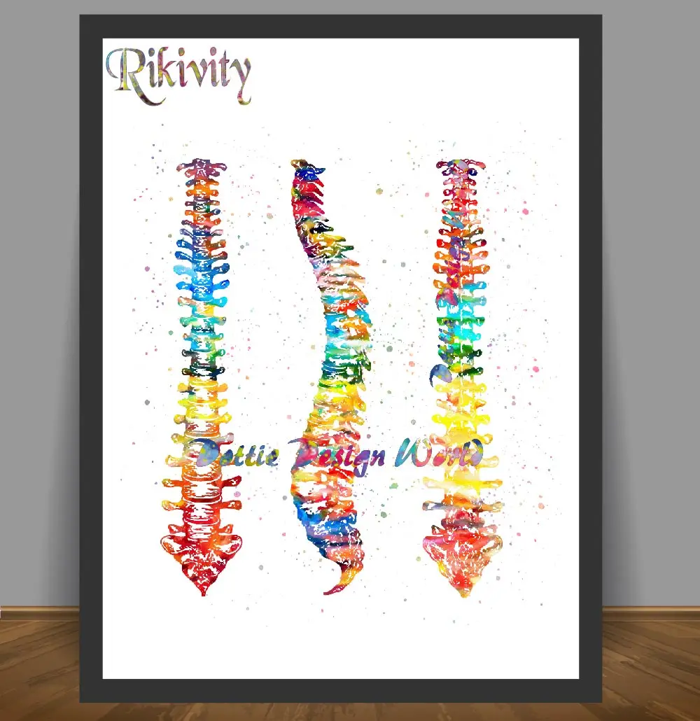 Рикиити Анатомия художественные плакаты принты человеческий позвоночник холст