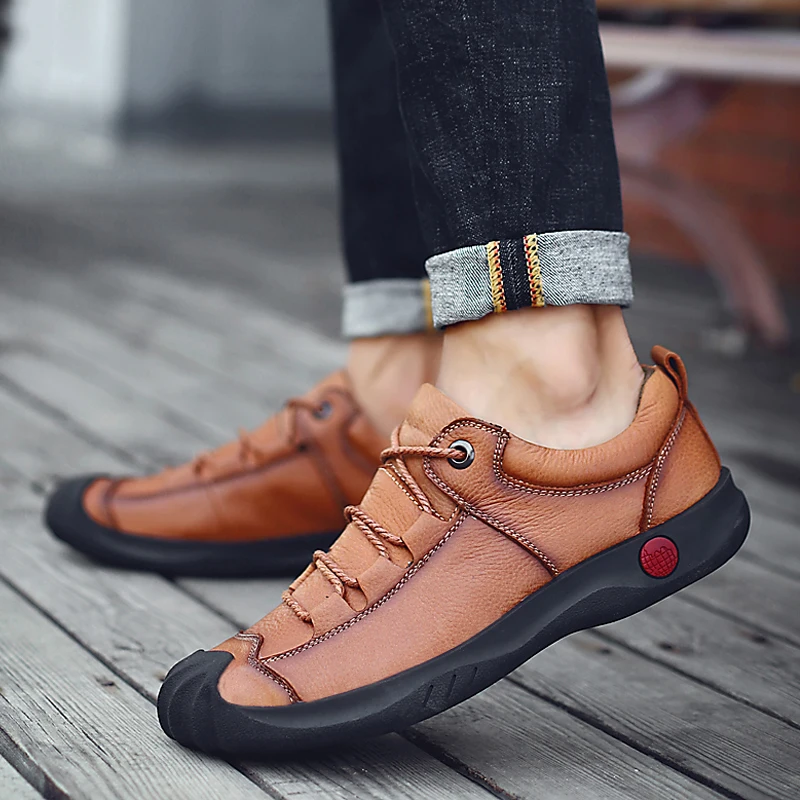 JUNJARM/мужская повседневная обувь из натуральной кожи ручной работы брендовая