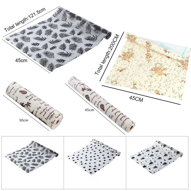 

45x122 Drawer Mat Oil-proof Moisture Kitchen Table Shelf Liner Mats Cabinets Pad Paper Non Slip Waterproof Cupboard Placemat