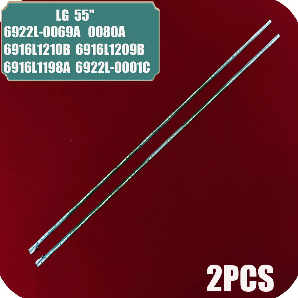 

2pcs LED backlight stip for 55PFL6678S/12 55PFL6158 55PFL6008K LG 55LA6800 55LA660V 55LA7400 55LA6600 6922L-0069A 0080A