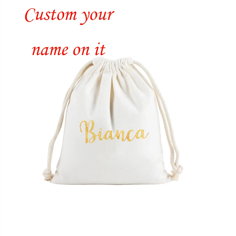 

Персонализированные вместительные мешки для хранения на шнурке с названием
