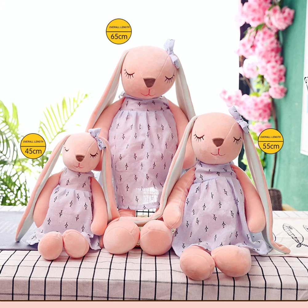 

35/45/55cm Long Ears Cute Rabbit Doll Baby Cartoon Plush Stuffed Animal Toys for Accompany Sleep Children Bunny Birthday Gift