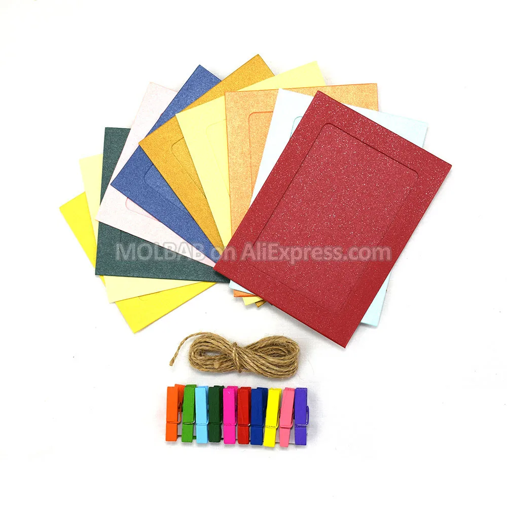 

Фоторамки из белой/черной бумаги, креативная Крафтовая бумага, разноцветная фоторамка для декора стен комнаты, 10 шт./лот, 3/5/6/10 дюймов