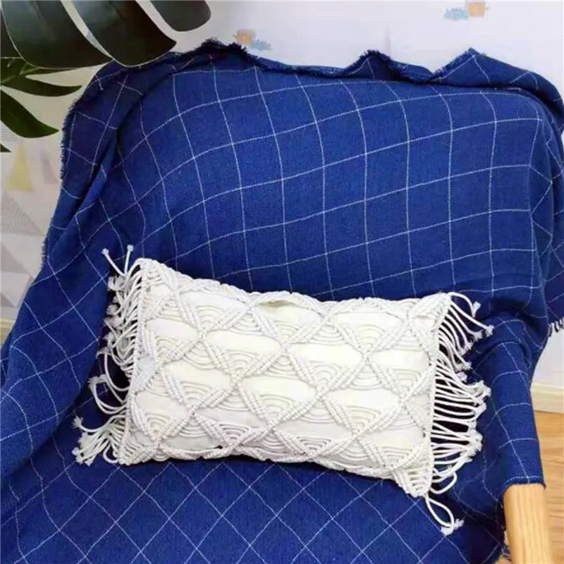 

2021 New Macrame Handmade Cotton Thread Pillow Covers Sofa Cushion Cover Decorative Pillowcases Home Textile