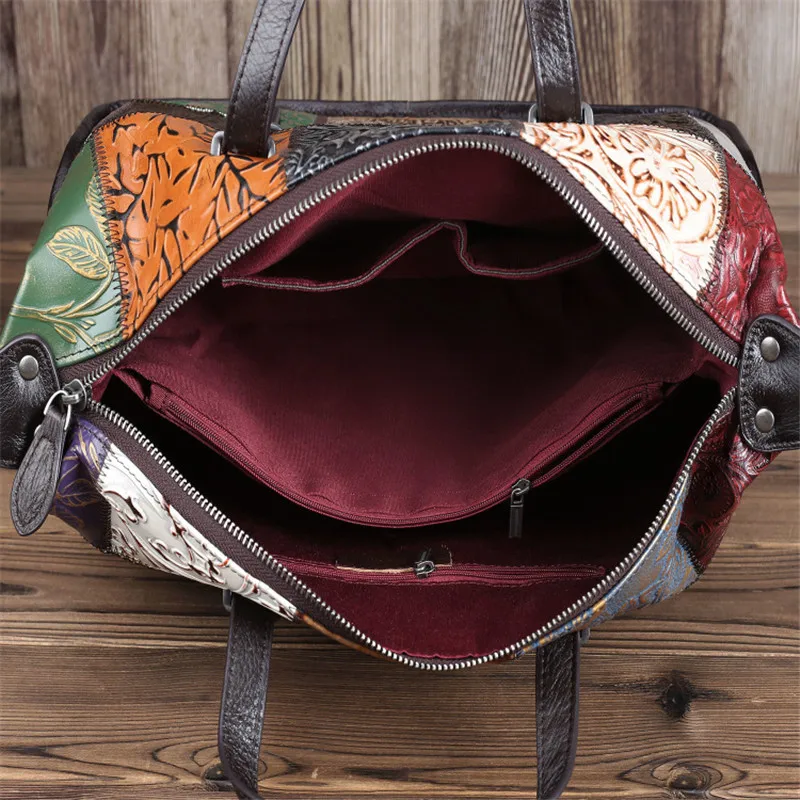 Nesitu Unique Fashion Bohemia Large Roomy A4 Genuine Leather Women Handbags Briefcase Female Shoulder Messenger Bags Totes M090 | Багаж и