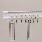 Рельсы, изогнутыепрямые, пластиковые, нанометровые, тихие, плоские, изогнутые направляющие, крючки для штор, аксессуары для одиночных и двойных направляющих