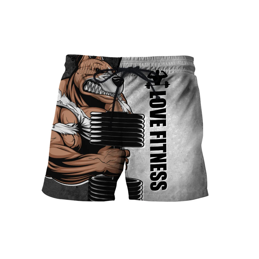 

CLOOCL Rottweiler Love Fitness Mens Shorts 3D Print Cartoon Animal Sports Pants Harajuku Fashion Beach Shorts Board Pants