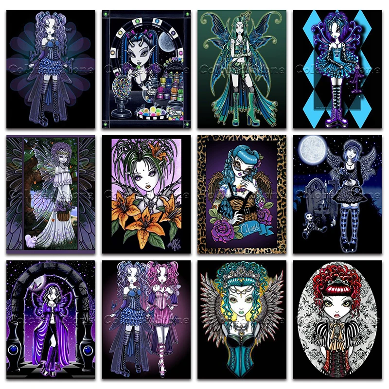 Новая картина из страз красивая красота девушка леди цветок фея Сделай Сам