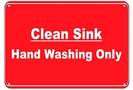 

Crysss Clean Sink Hand Washing only Feature Department 12 X 8 Inches Metal Sign