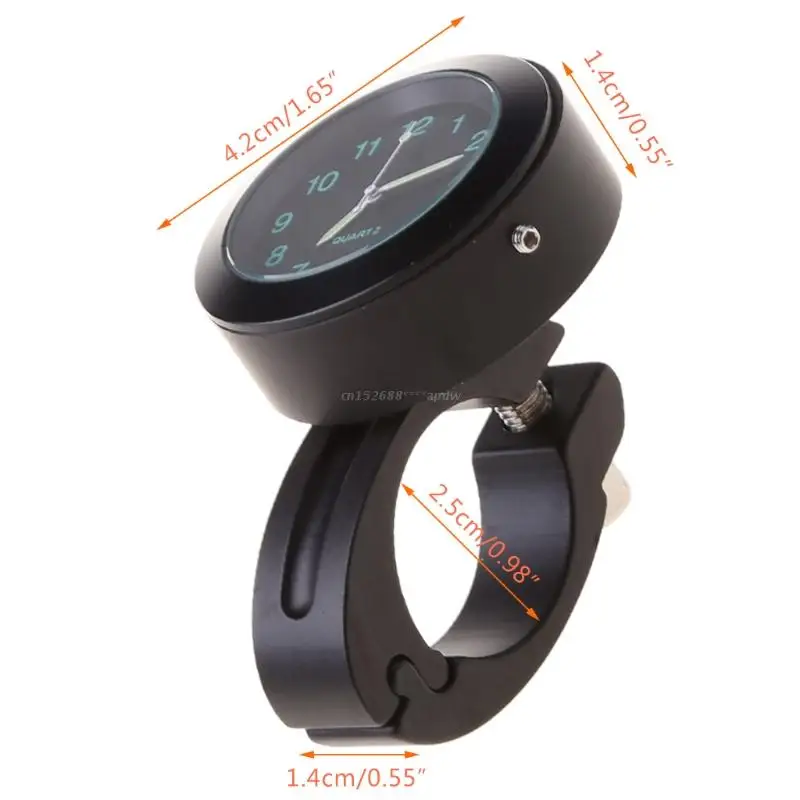 

Светящиеся в темноте часы для мотоцикла алюминиевый сплав Циферблат мини для монтажа велосипеда