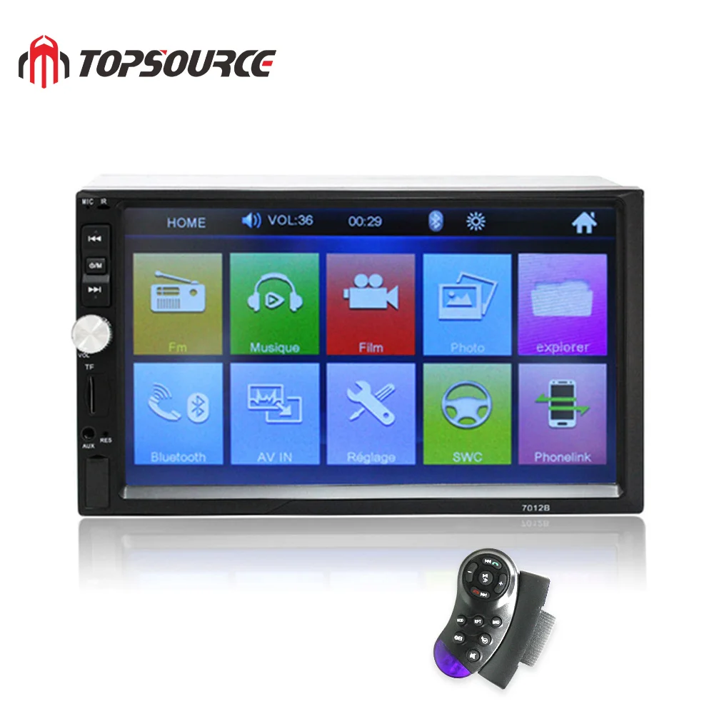 Steering Control TOPSOURCE Автомагнитола 7012B " HD сенсорный экран 2 Din аудио стерео Bluetooth видео MP5 мультимедийный плеер FM радио TF USB - Цвет: Steering Control