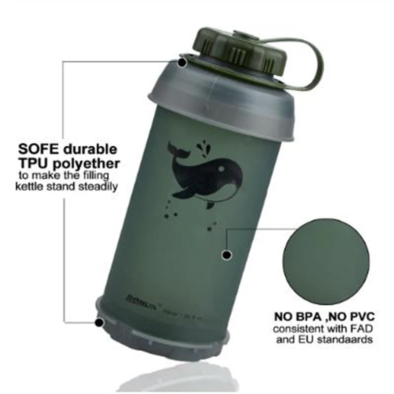 750 мл складной чайник для путешествий и скалолазания из термополиуретана