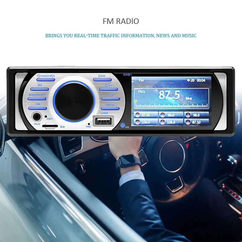 1Din 12В автомобильное радио Bluetooth In Dash интерфейс USB/TF/AUX in с камерой DAB + Авто аудио