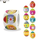 500 шт., пасхальные наклейки в виде яйца кролика