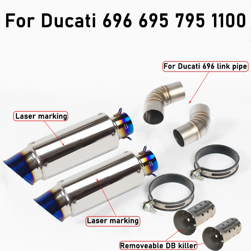Левая Правая сторона для Ducati 696 695 795 1100 выхлопная труба скользящая на средней