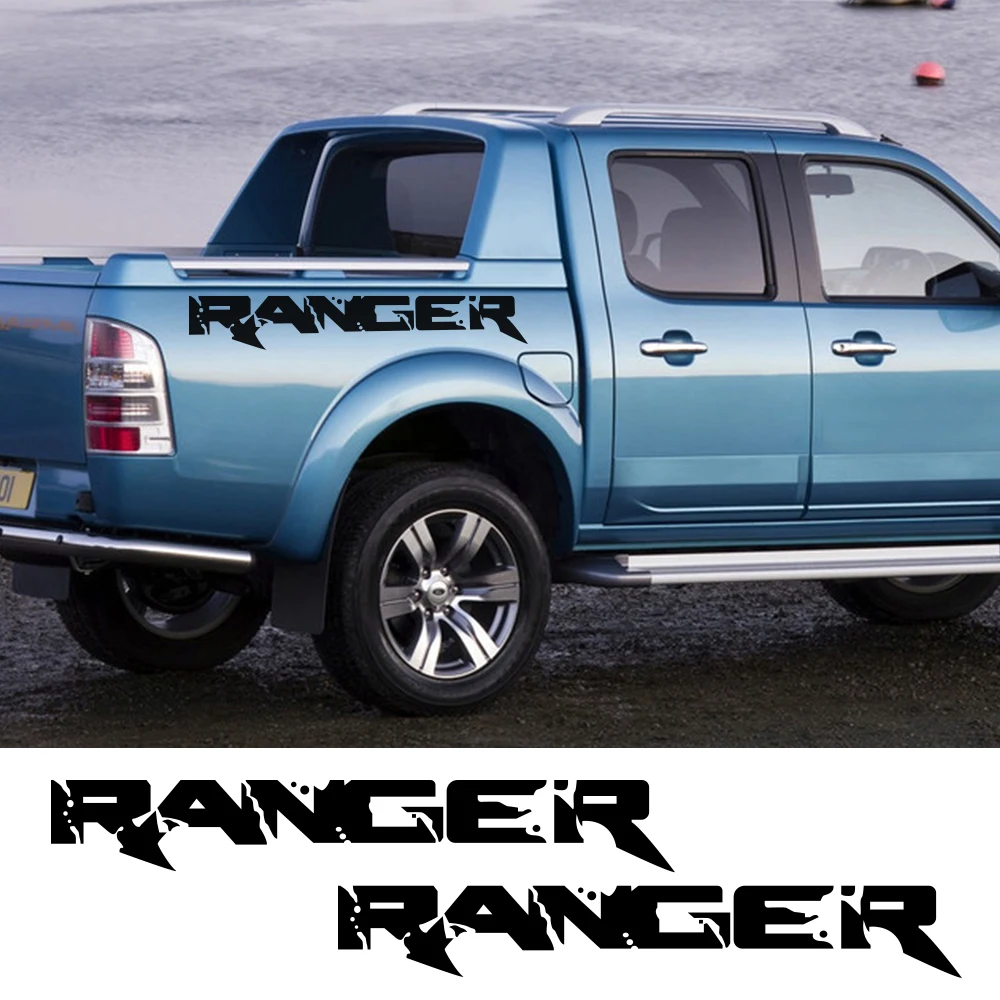2Pcs For Ford Ranger Car Side Stickers Trunk Decoration Vinyl Film Auto Sports Styling Decals Automobile Car Tuning Accessories